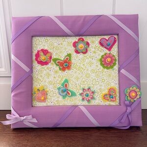 American Girl Purple Ribbon Memo Board with Colorful Decorations